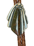 Opalized petrified wood bolo tie