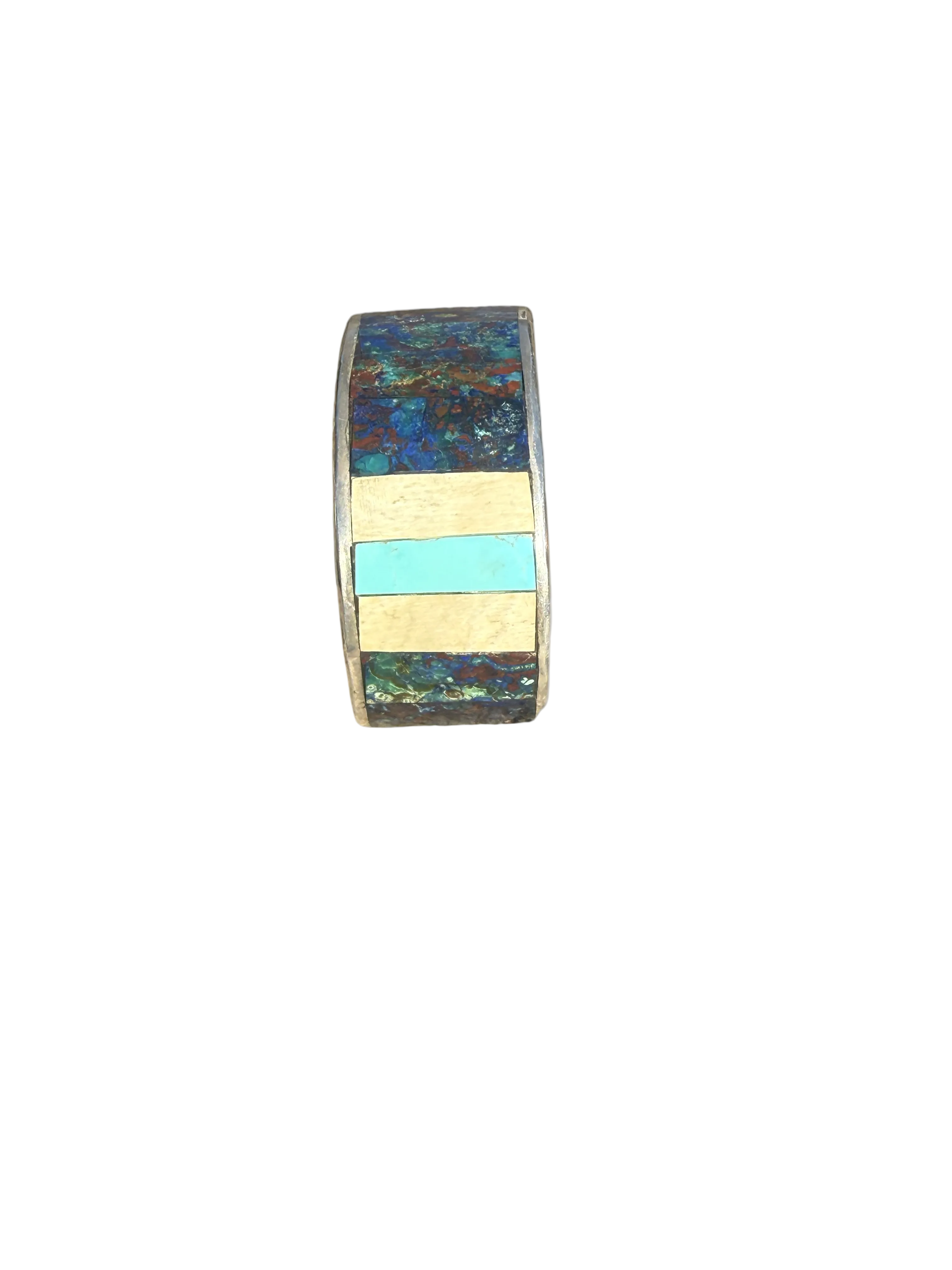 Chrysocolla channel inlay cuff