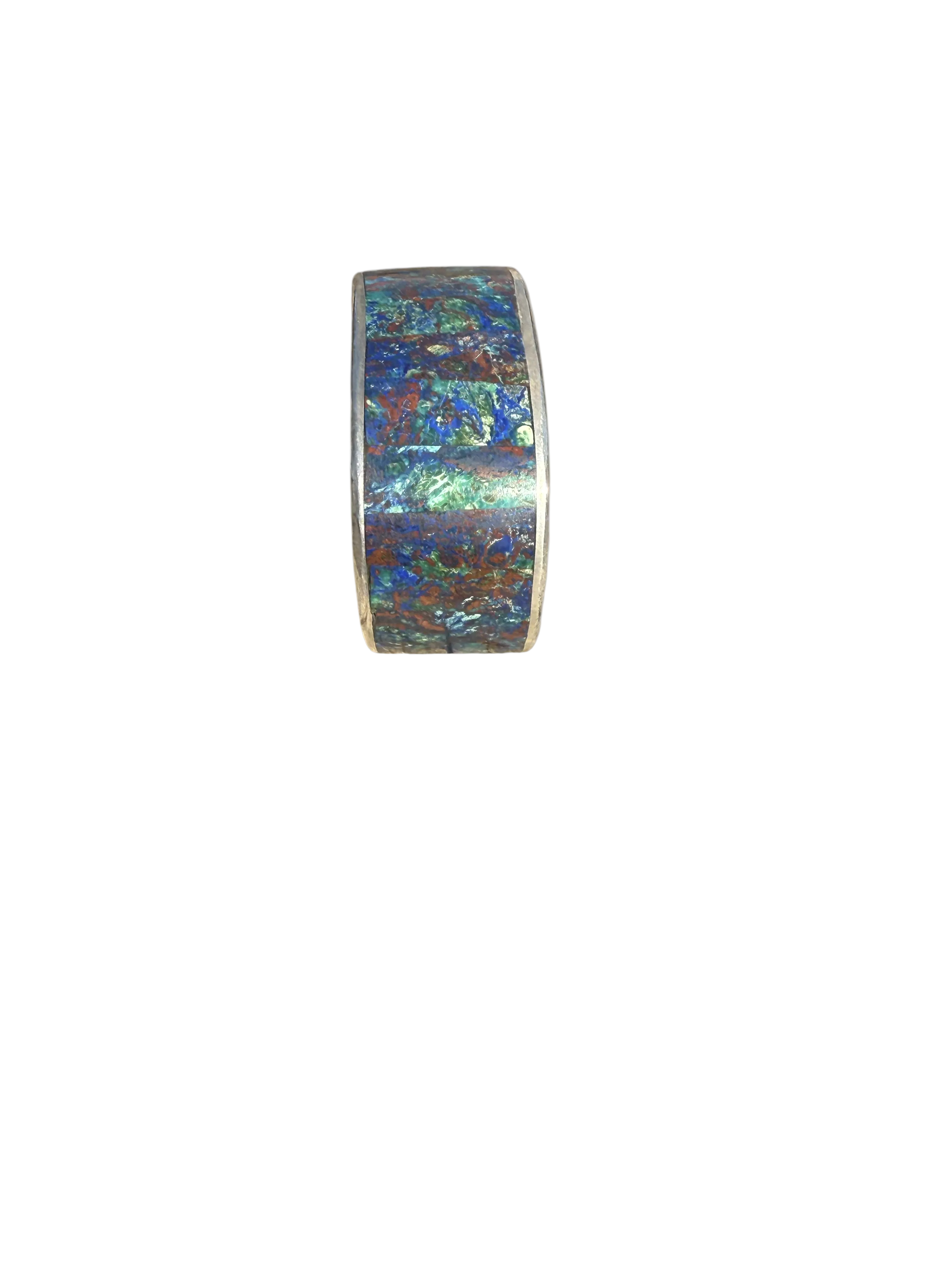 Chrysocolla channel inlay cuff