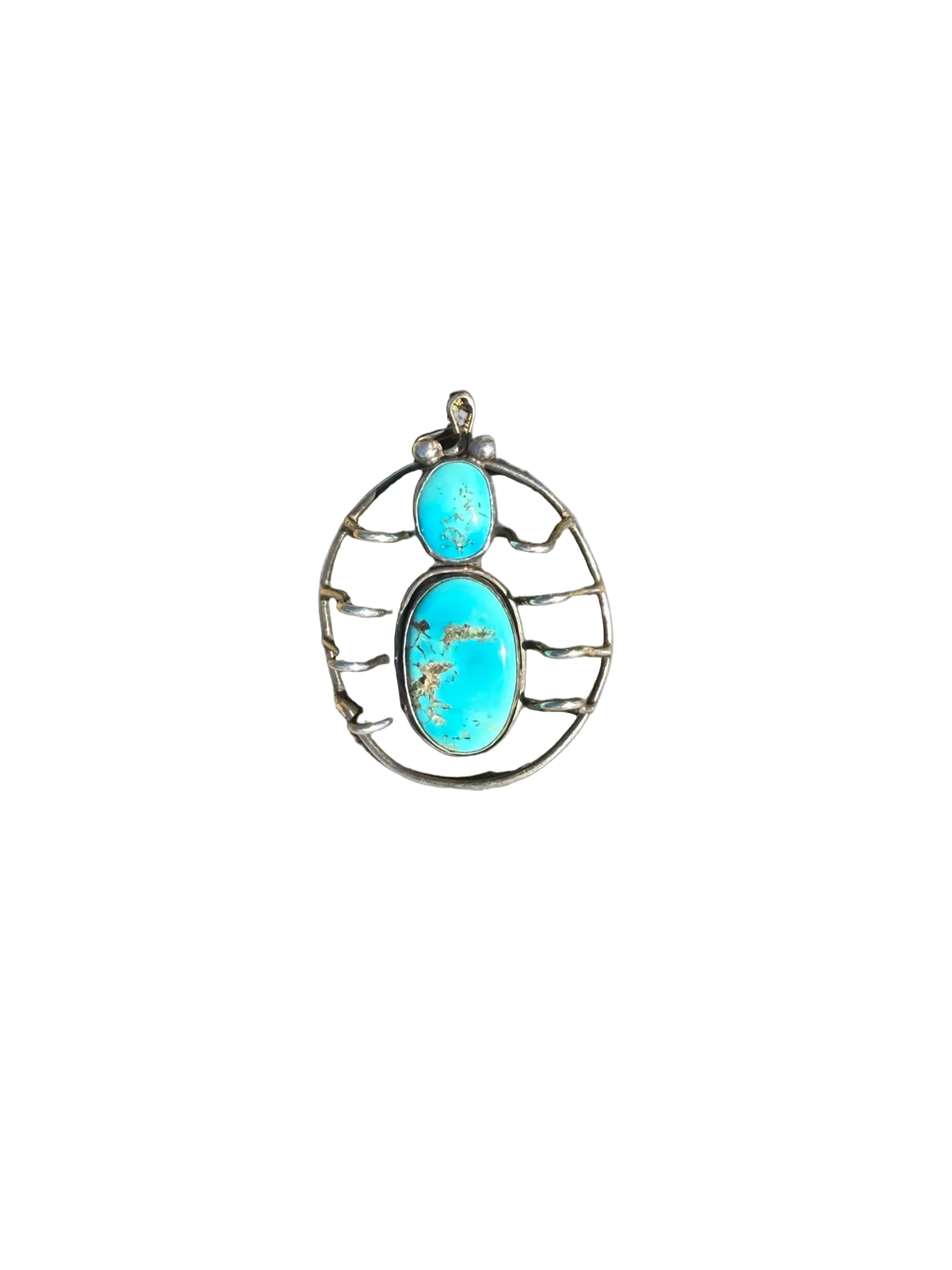 Turquoise spider pendant